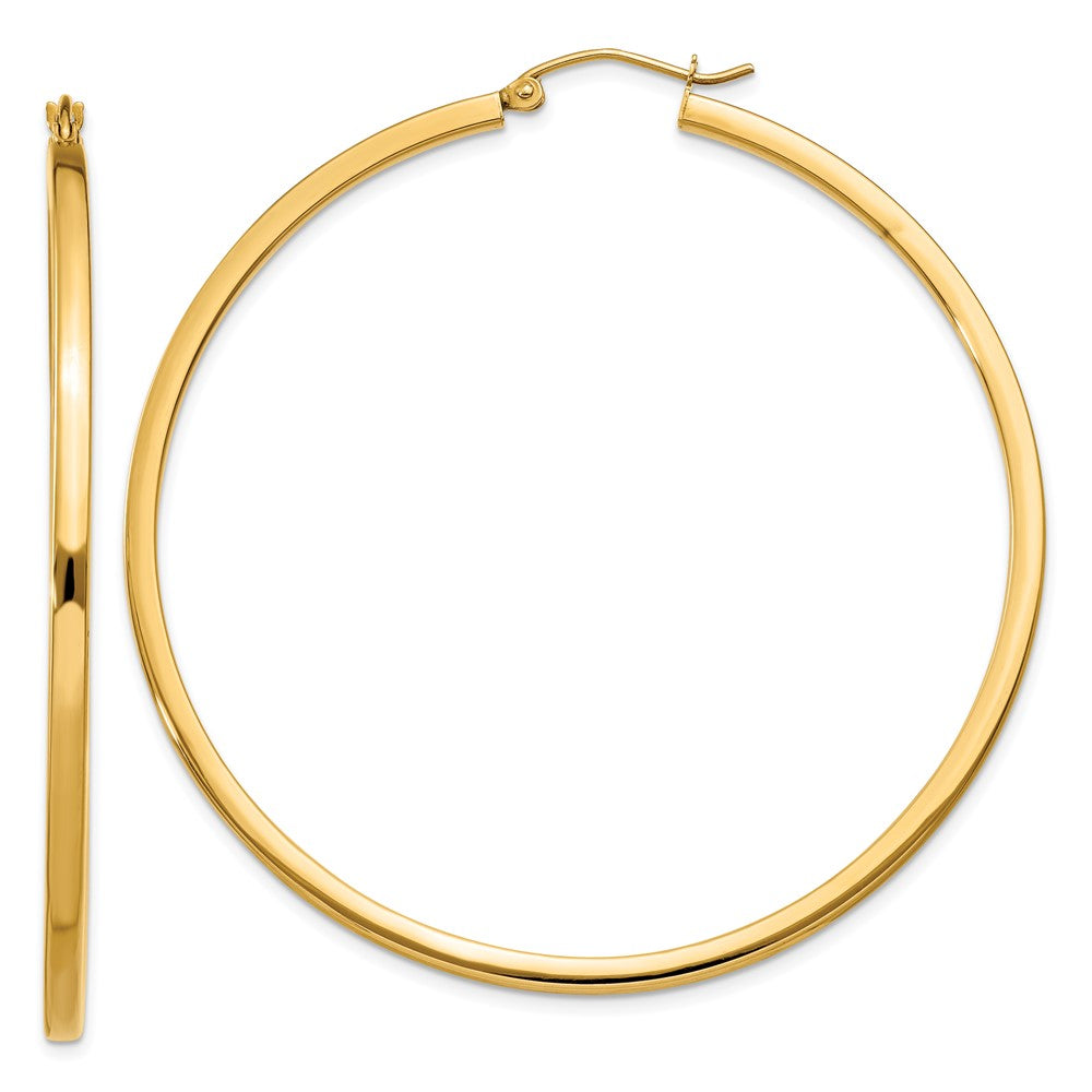 Polished;14k Yellow gold;Hollow tube