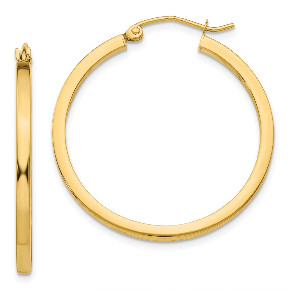 Polished;14k Yellow gold;Hollow tube
