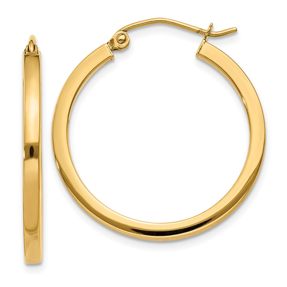 Polished;14k Yellow gold;Hollow tube