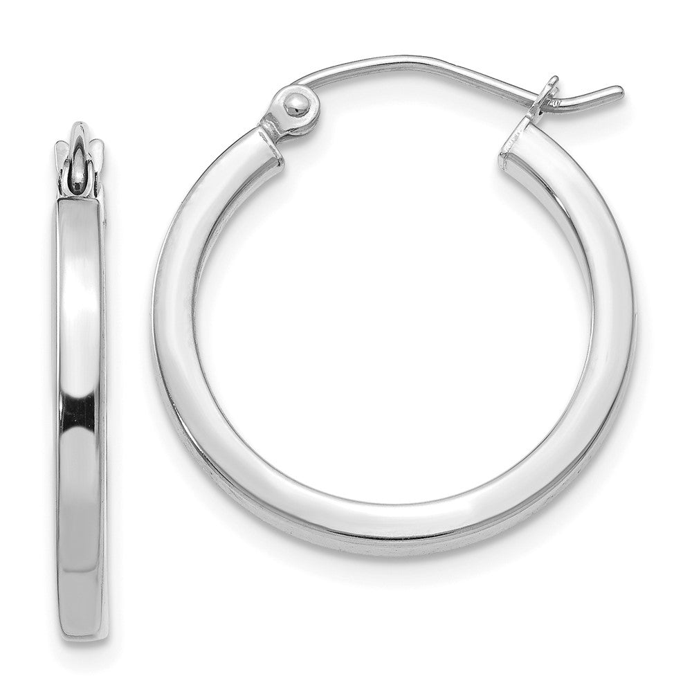 Polished;14K White gold;Hollow tube