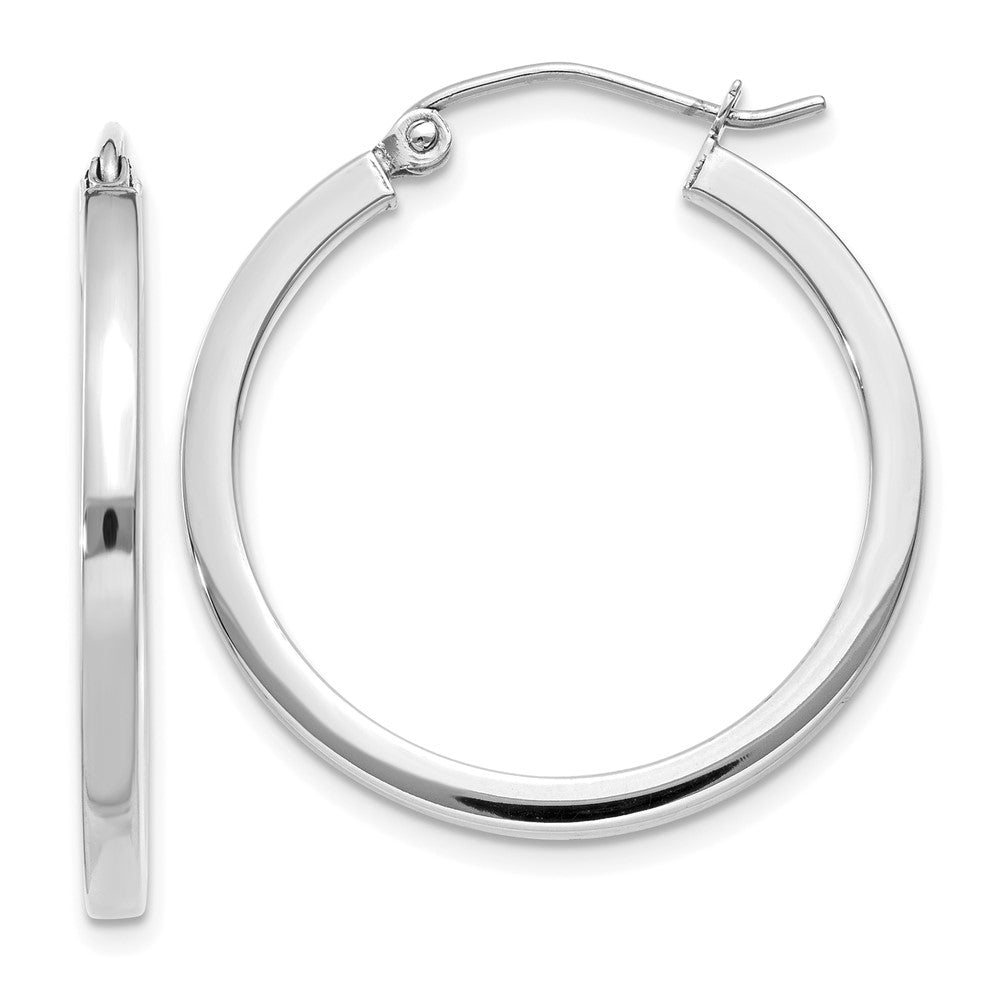 Polished;14K White gold;Hollow tube