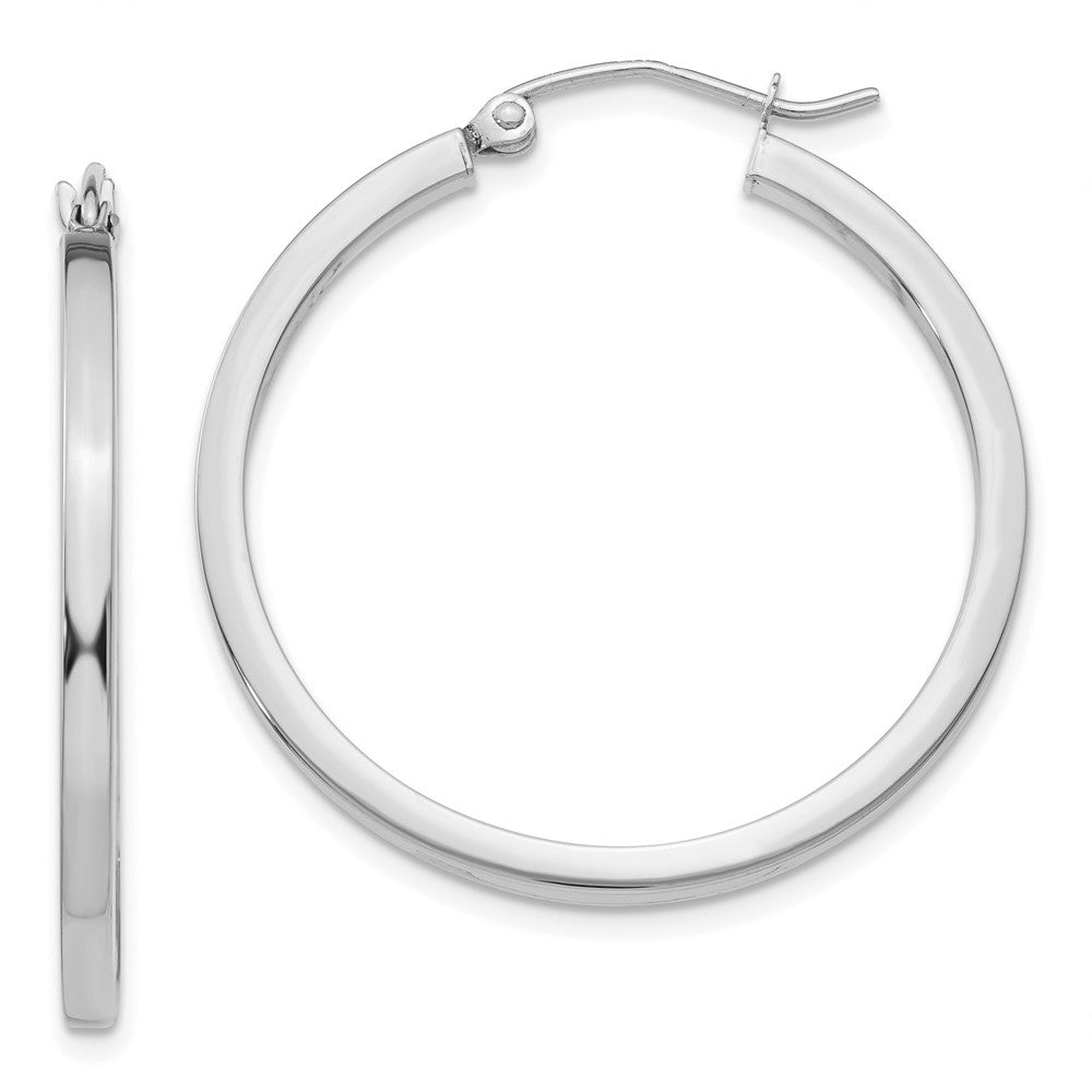 Polished;14K White gold;Hollow tube