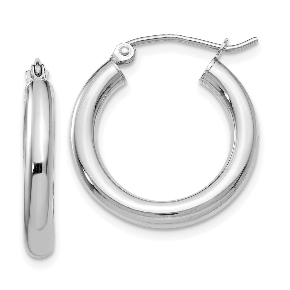 Polished;14K White gold;Hollow