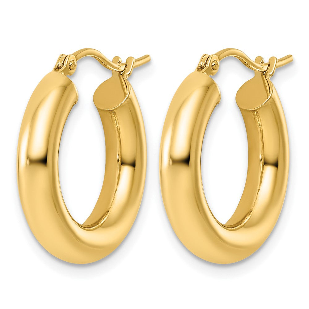 14k 4x20mm Polished Lightweight Tube Hoop Earrings