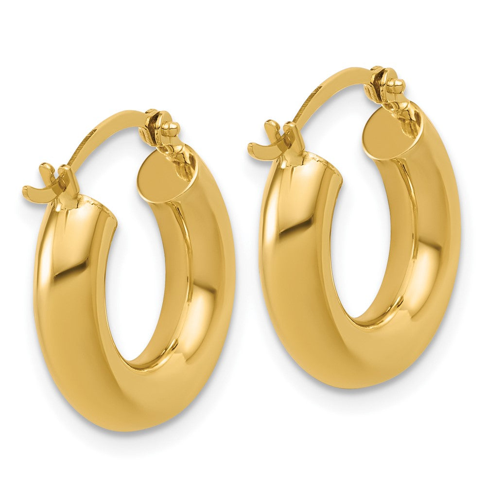 14k 4x17mm Polished Lightweight Tube Hoop Earrings