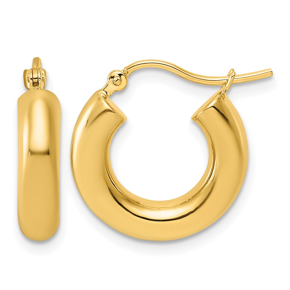14k 4x17mm Polished Lightweight Tube Hoop Earrings