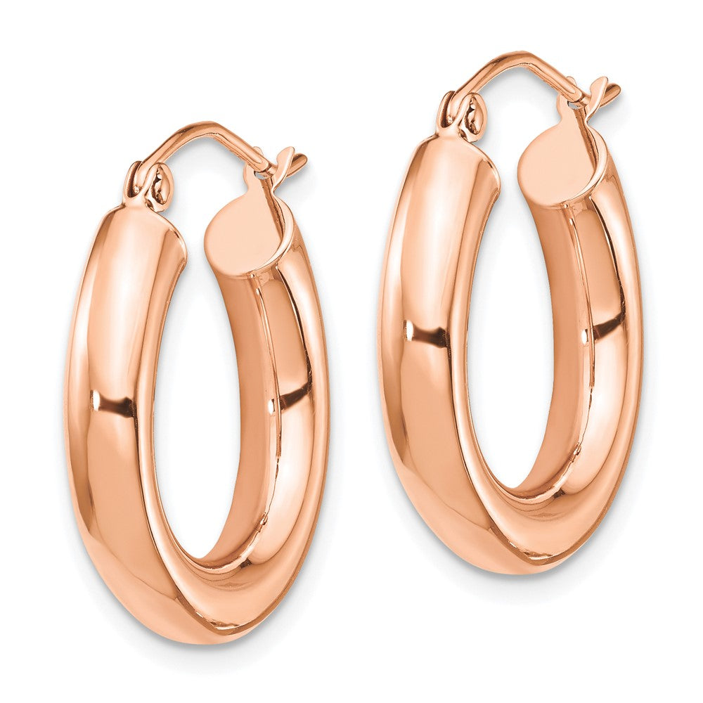 14k Rose Gold 4x20mm Polished Tube Hoop Earrings