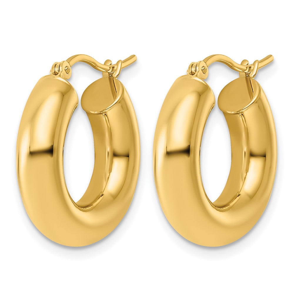 14k 5x20mm Polished Tube Hoop Earrings