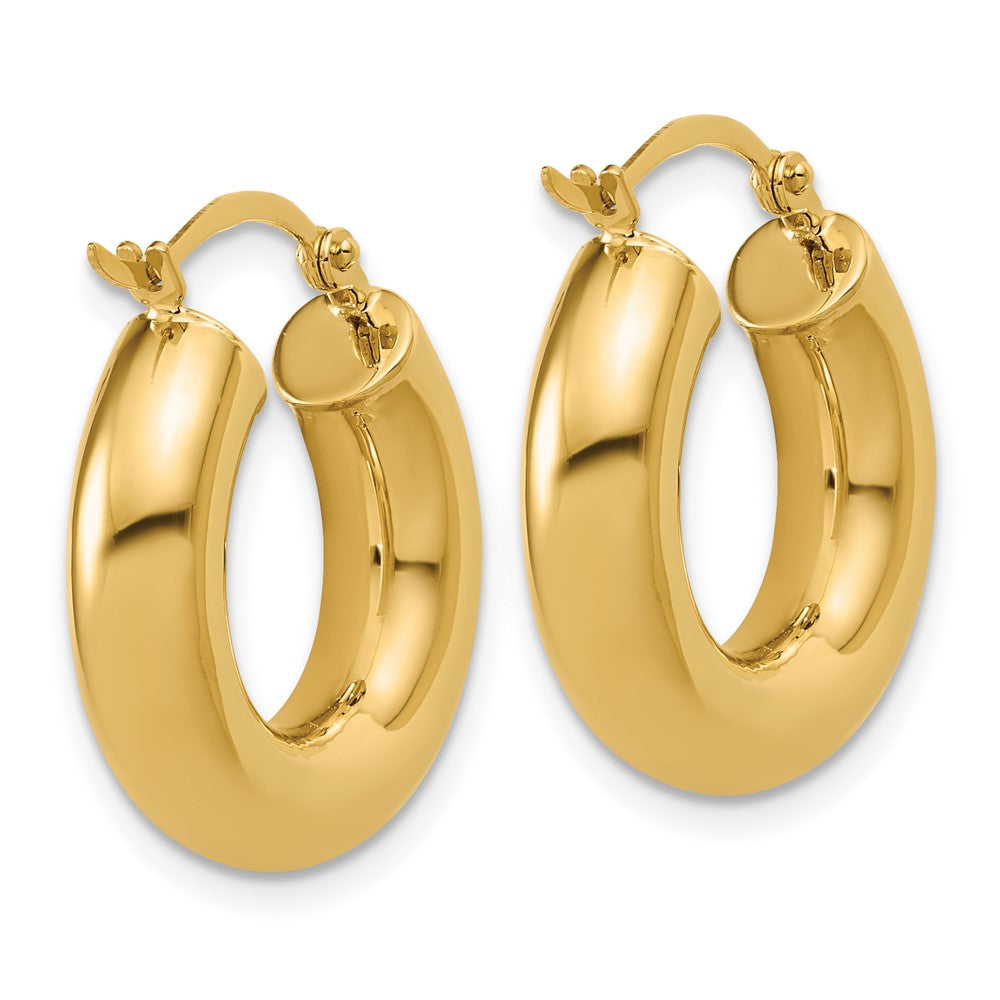 10k Polished 5mm x 20mm Lightweight Hoop Earrings