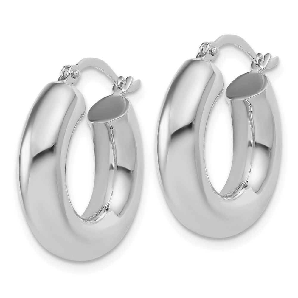 14k White Gold 5x20mm Polished Lightweight Tube Hoop Earrings