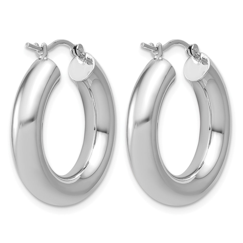 14k White Gold 5x25mm Polished Lightweight Tube Hoop Earrings