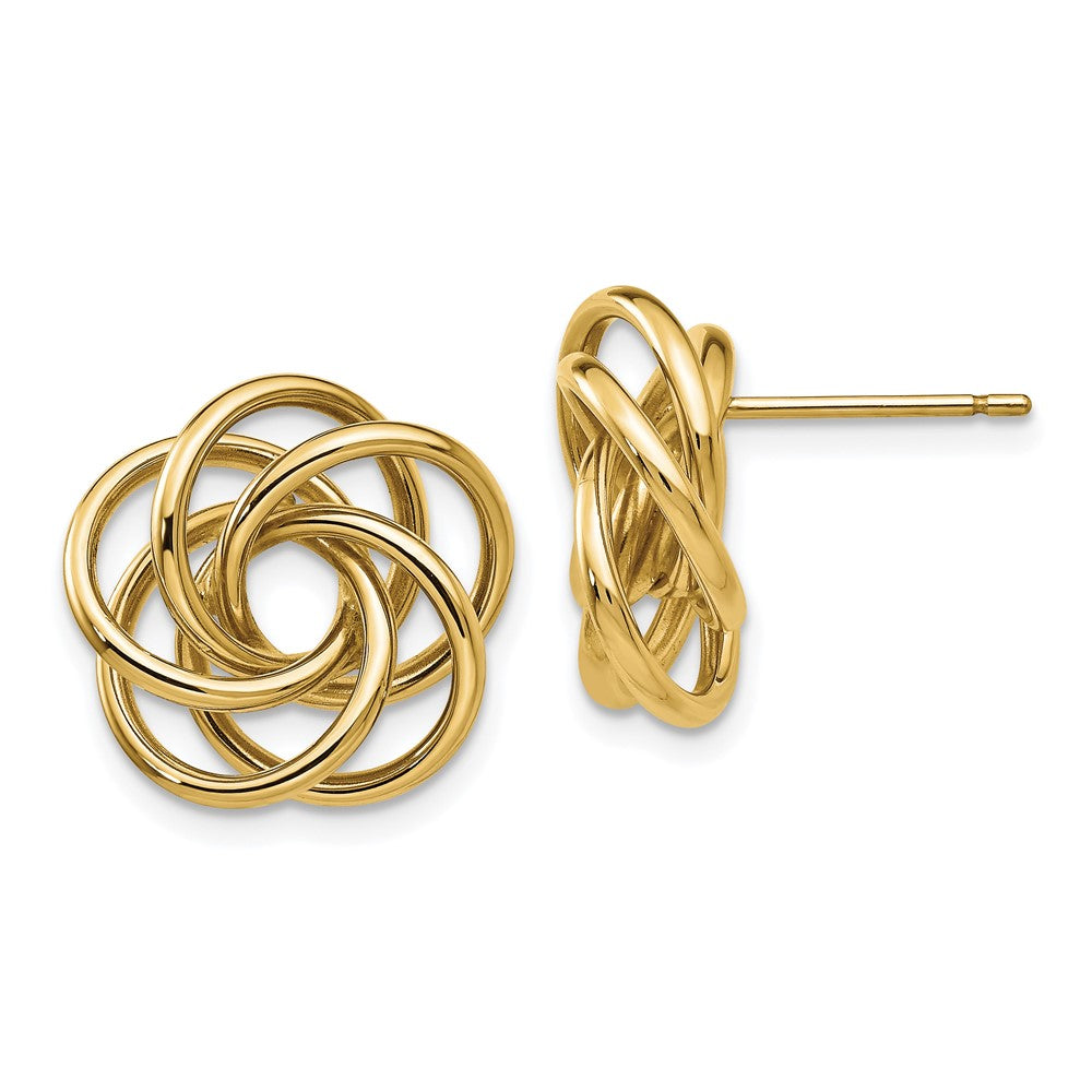 Polished;14k Yellow gold;Post