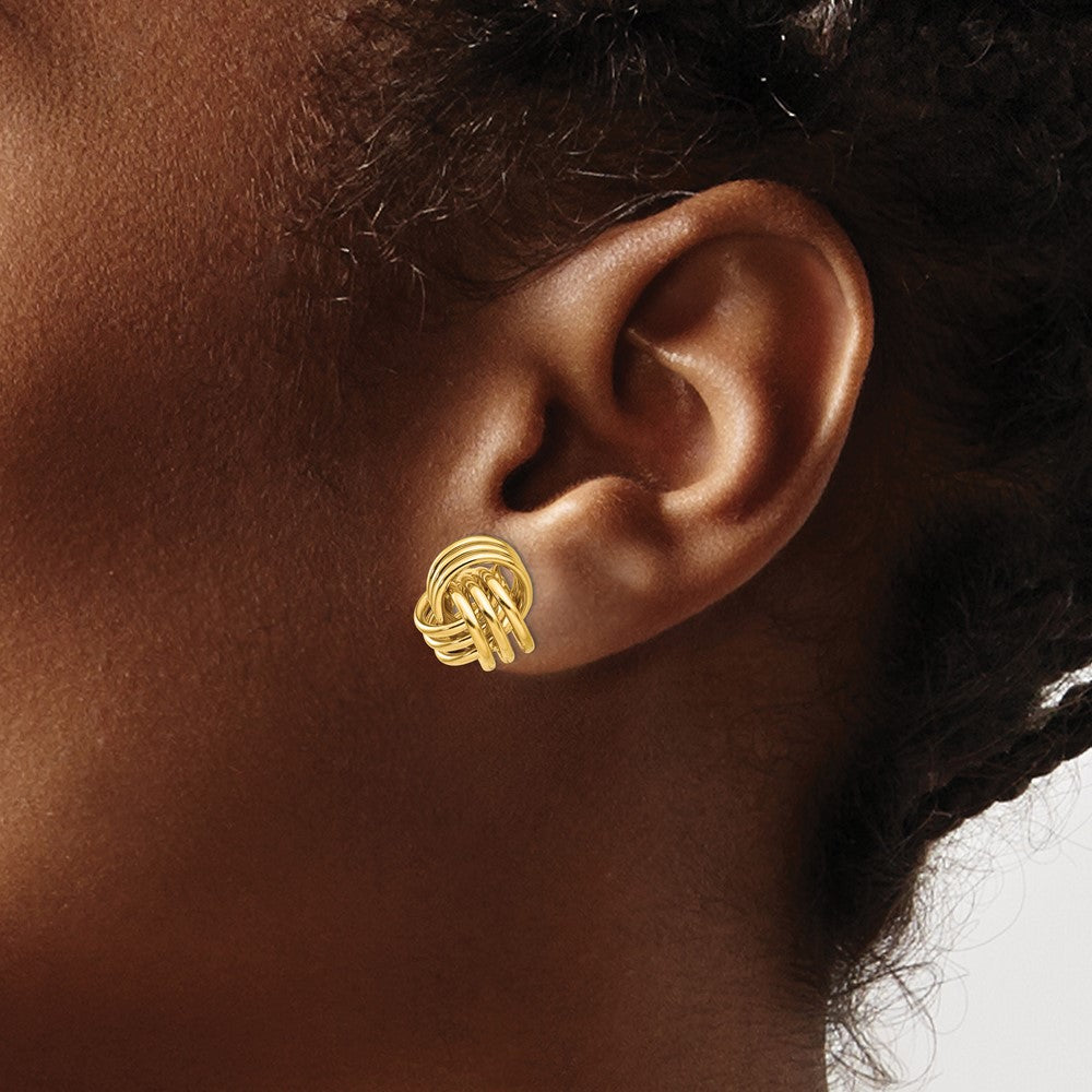 14k Polished Triple Knot Post Earrings
