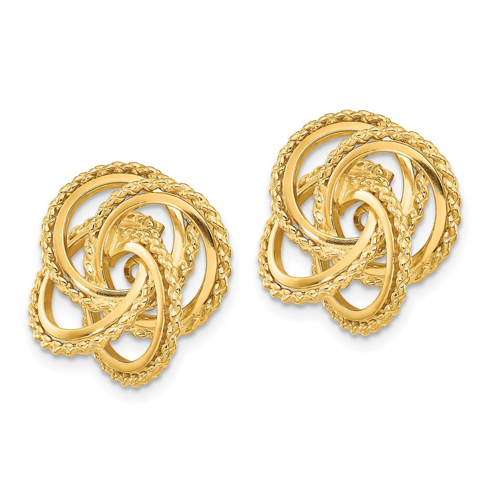 14k Polished and Twisted Fancy Earring Jackets
