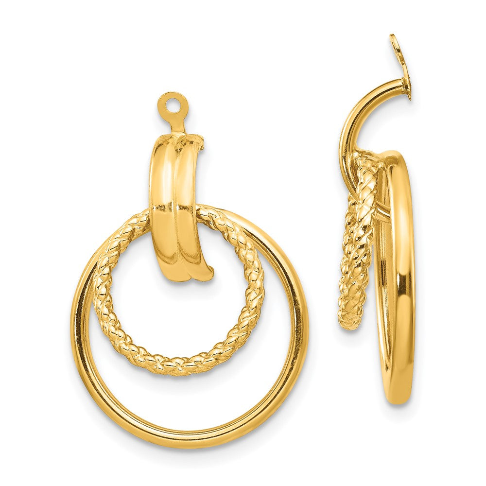 14k Polished and Twisted Fancy Doorknocker Earring Jackets