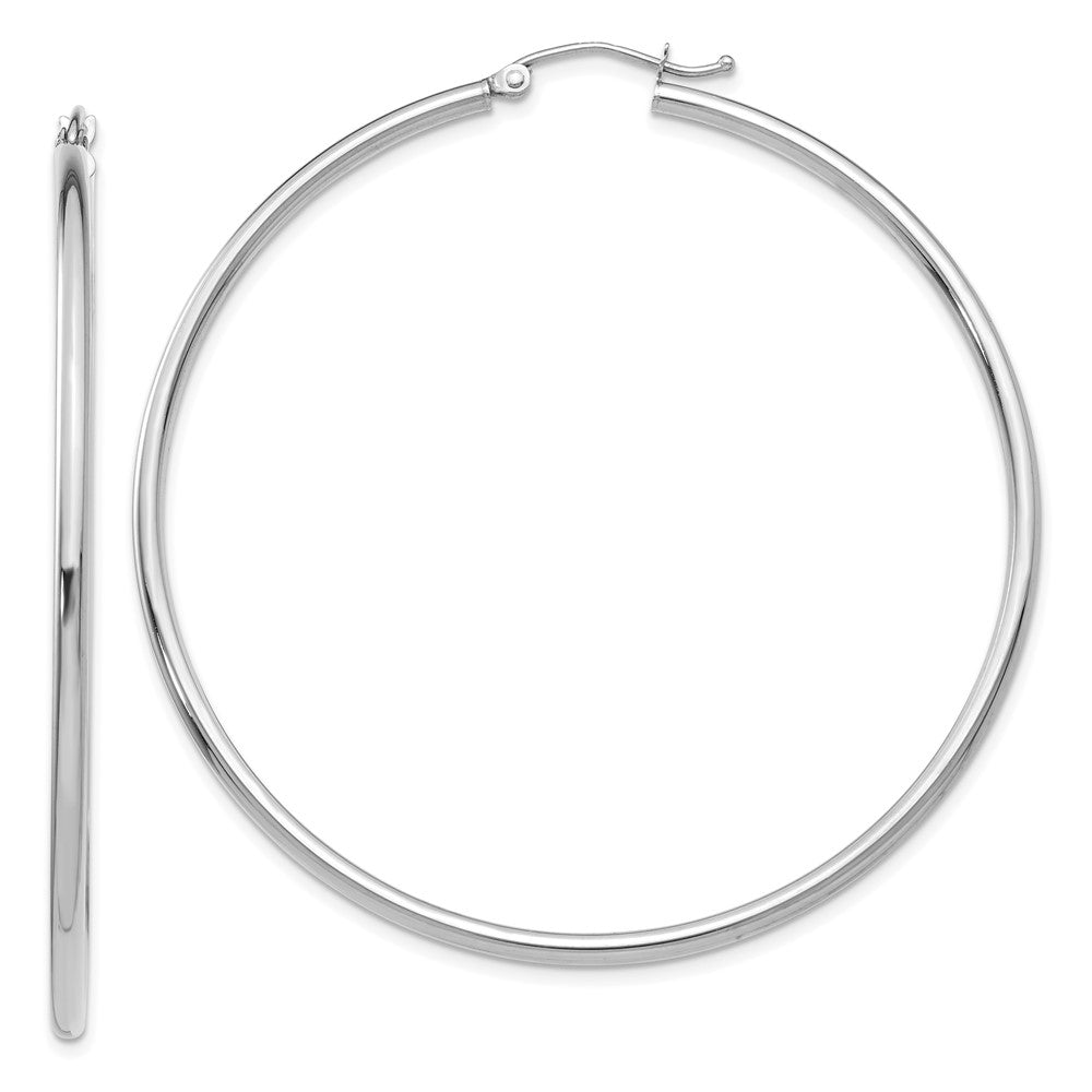 Polished;14K White gold;Lightweight