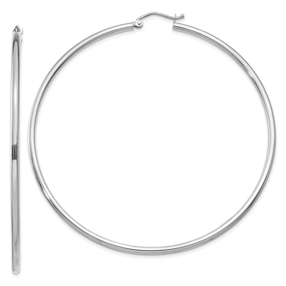 Polished;14K White gold;Hollow