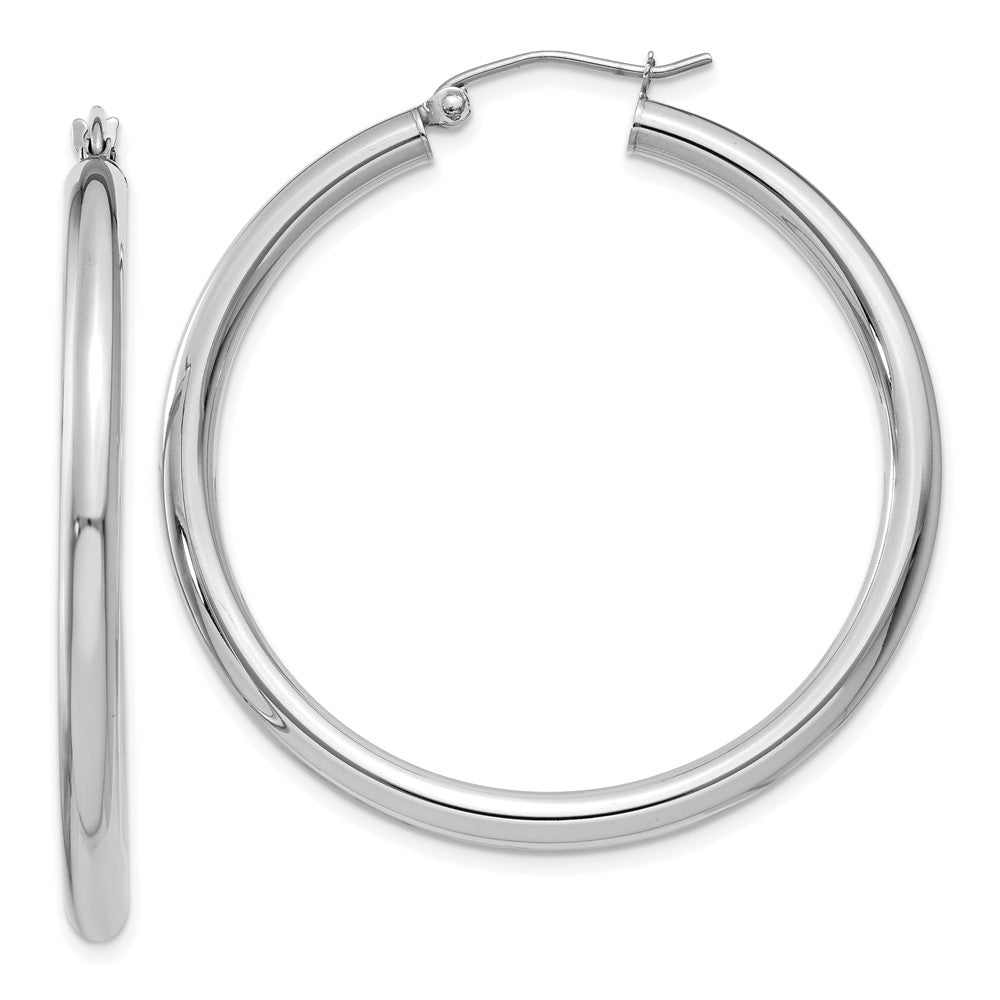 Polished;14K White gold;Hollow