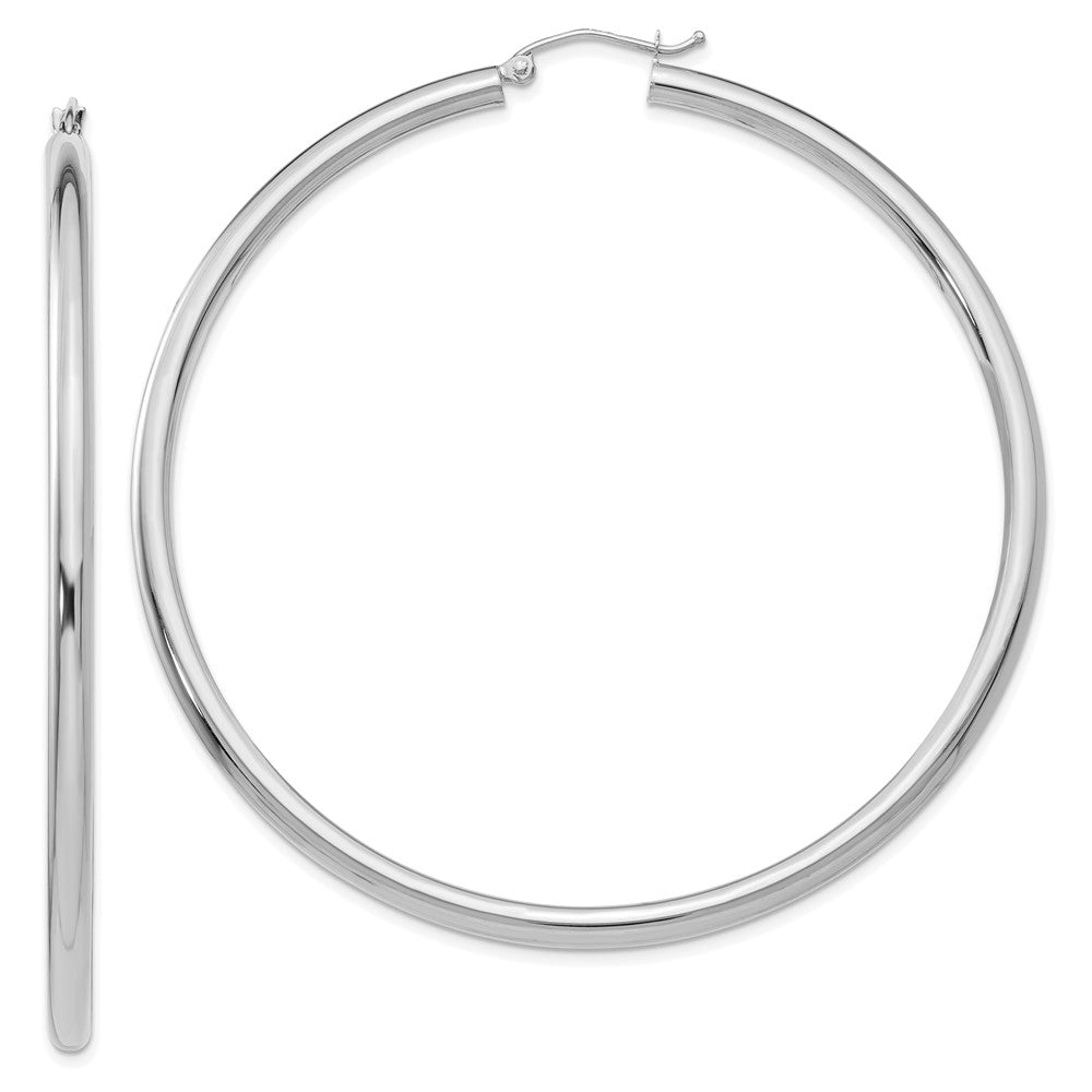 Polished;14K White gold;Hollow