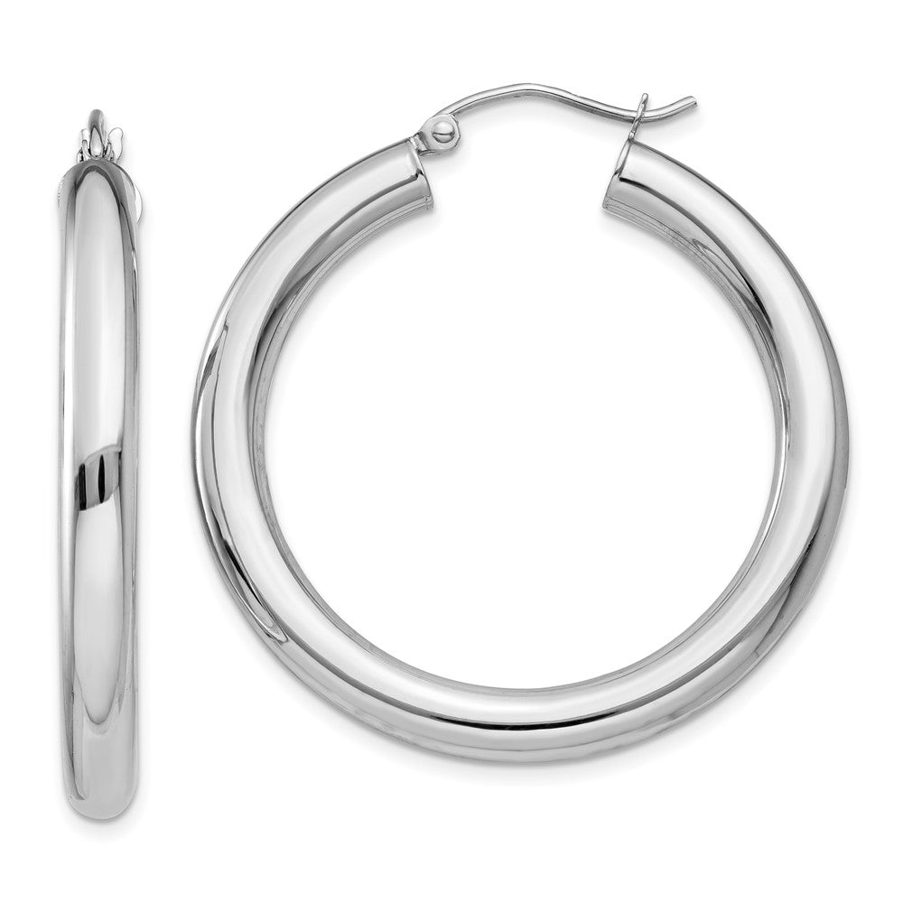 Polished;14K White gold;Hollow