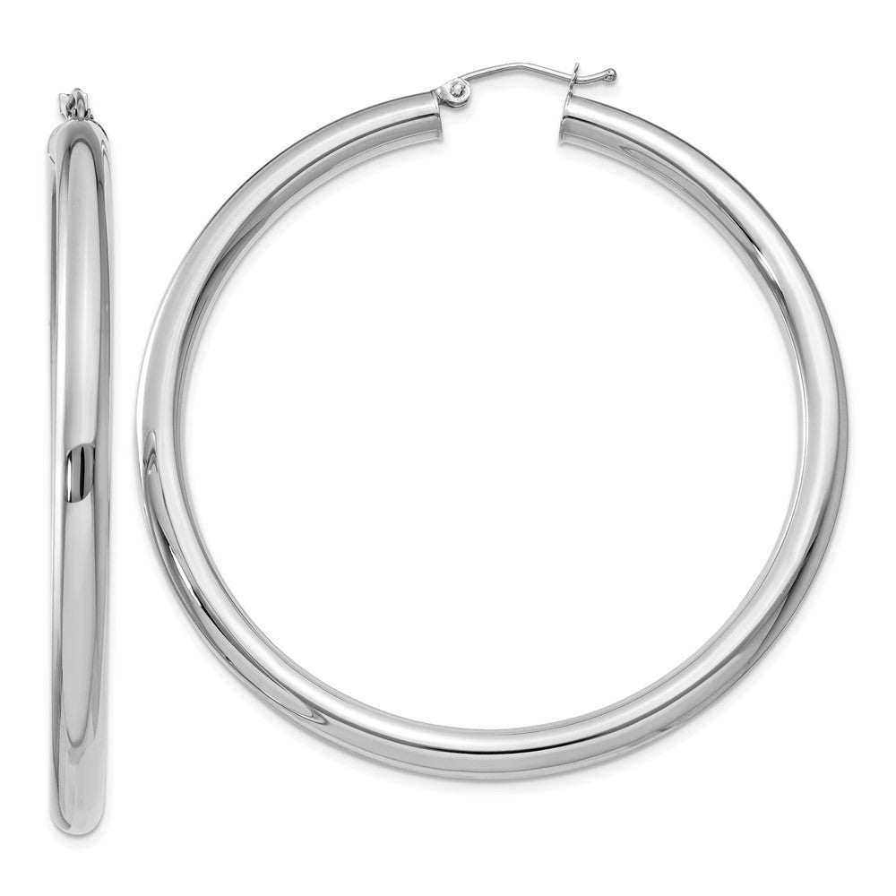 Polished;14K White gold;Hollow