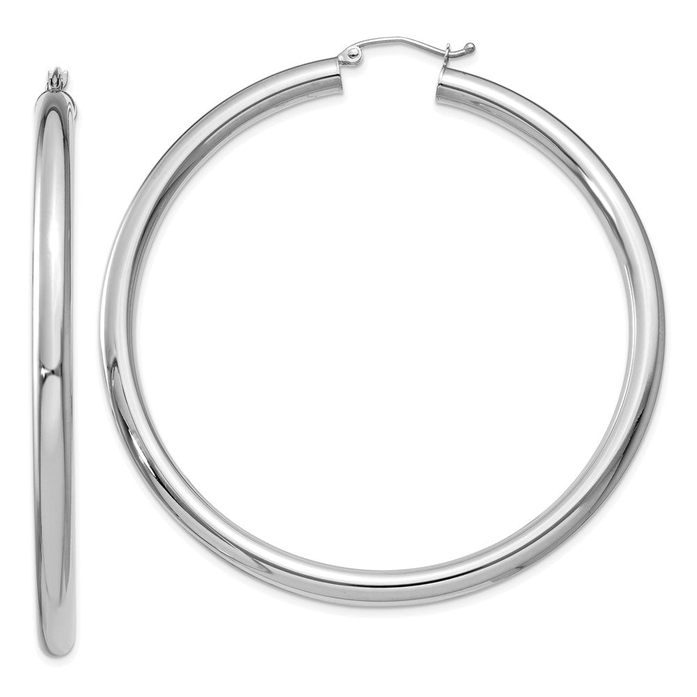 Polished;14K White gold;Hollow