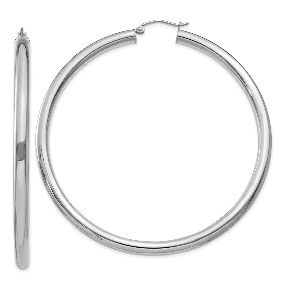 Polished;14K White gold;Hollow