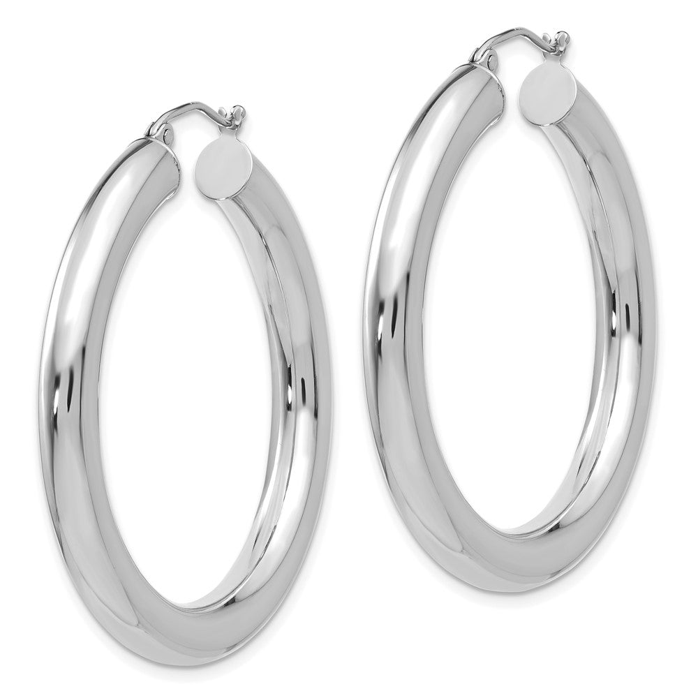 14k White Gold 5x40mm Polished Lightweight Hoop Earrings