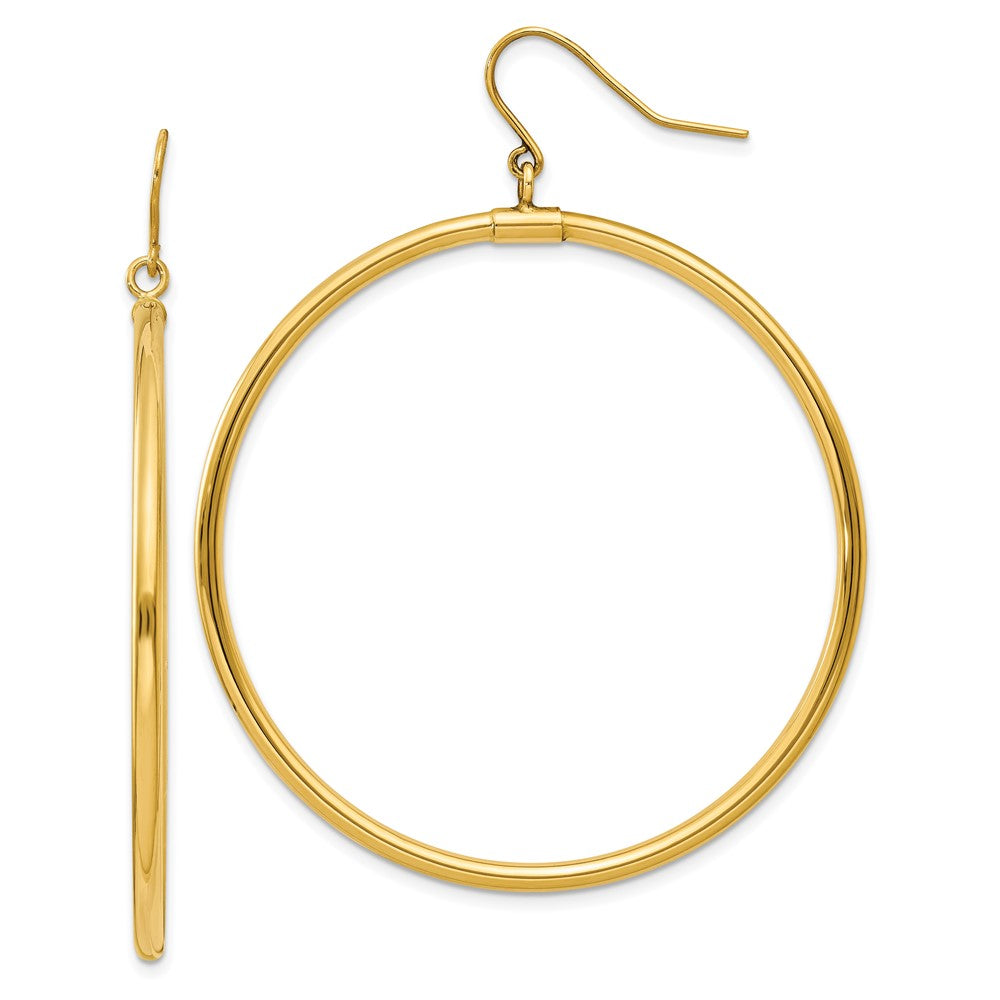 Polished;14k Yellow gold;Hollow;Shepherd hook