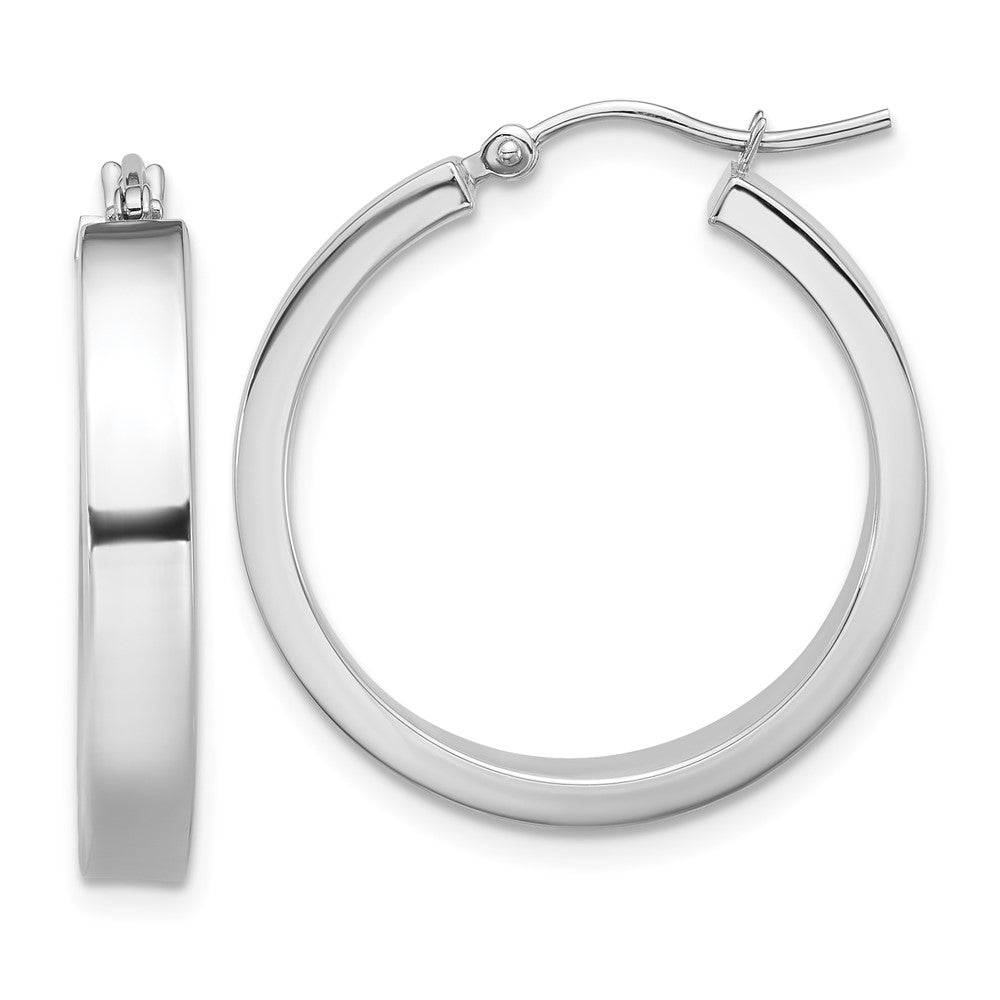 Polished;14K White gold;Hinged post