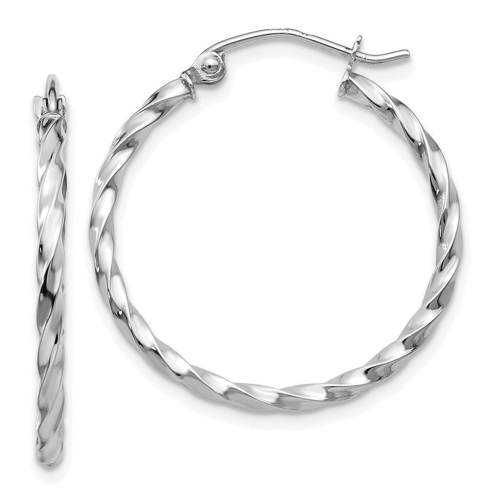 Polished;14K White gold;Hinged post