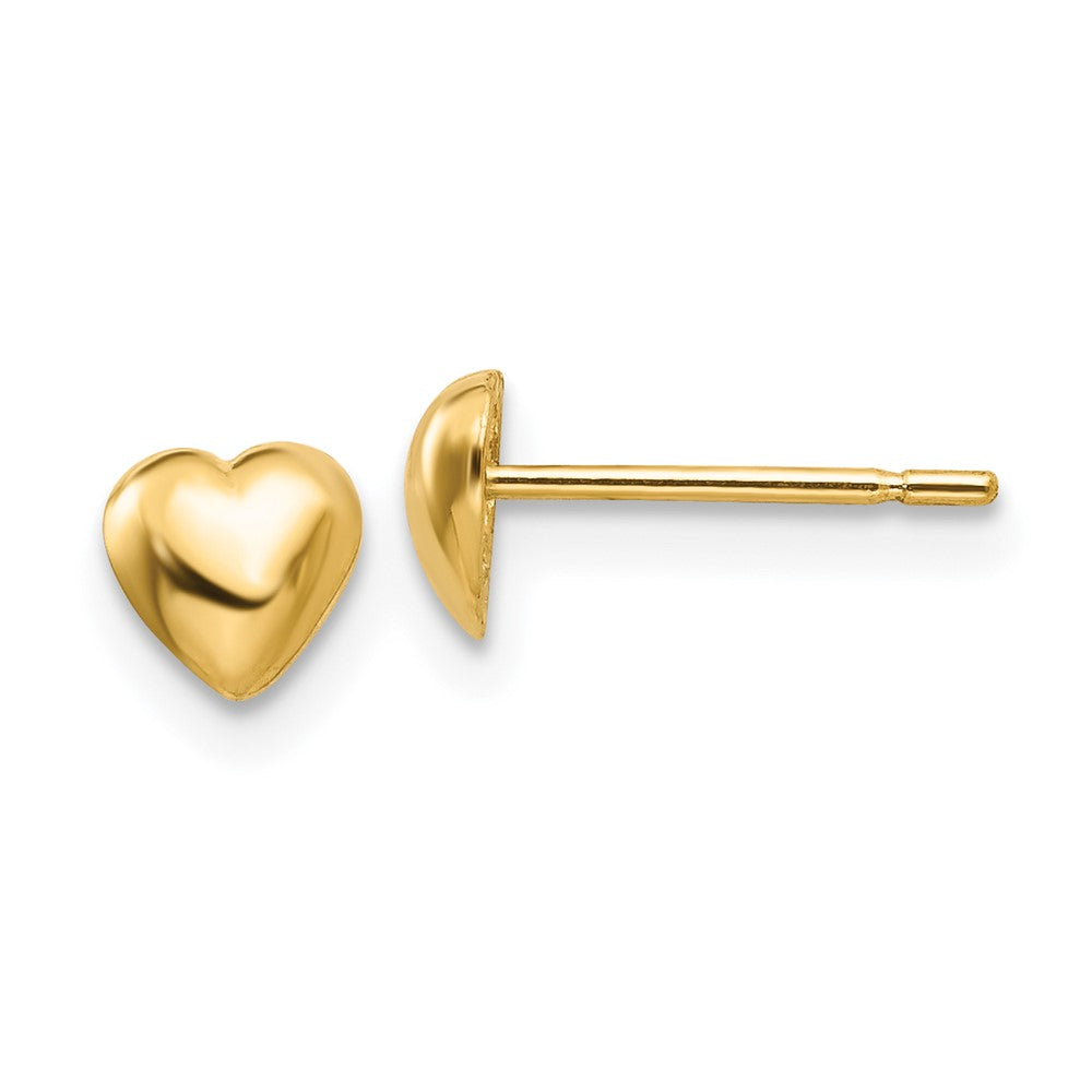 Polished;14k Yellow gold;Post