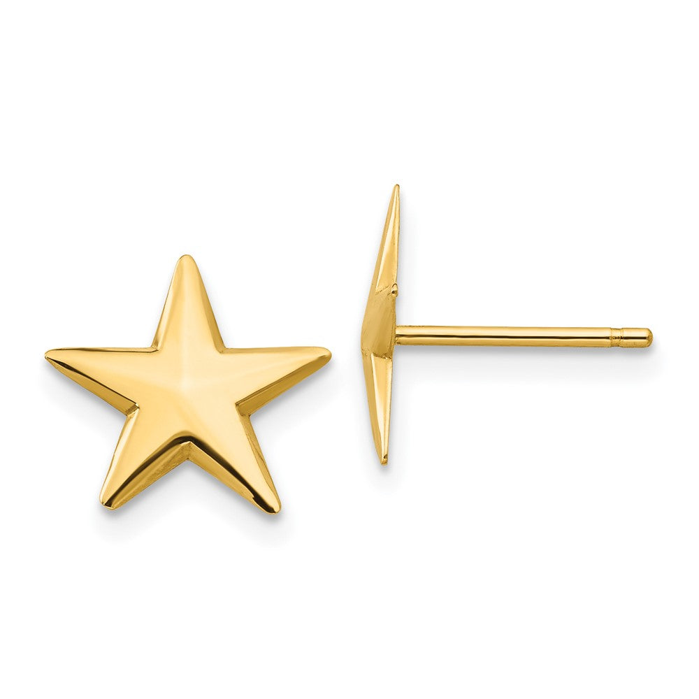 Polished;14k Yellow gold;Post