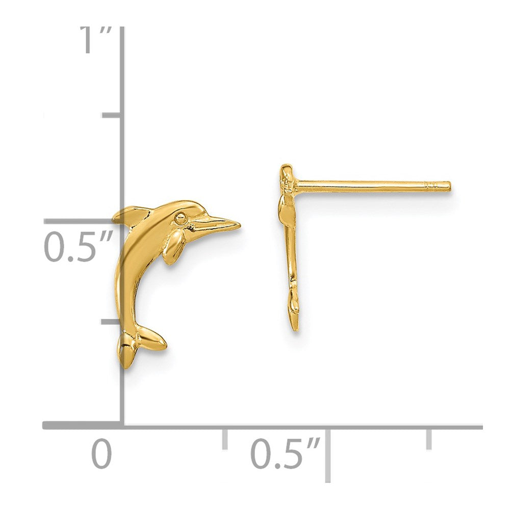 14k Dolphin Post Earrings