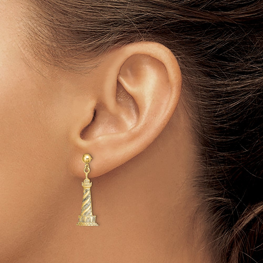 14K Cape Hatteras Lighthouse Earrings