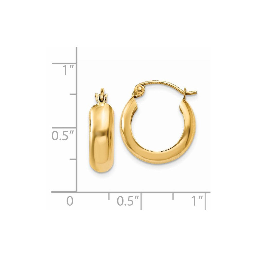 14k 4.75x16mm Polished Round Hoop Earrings