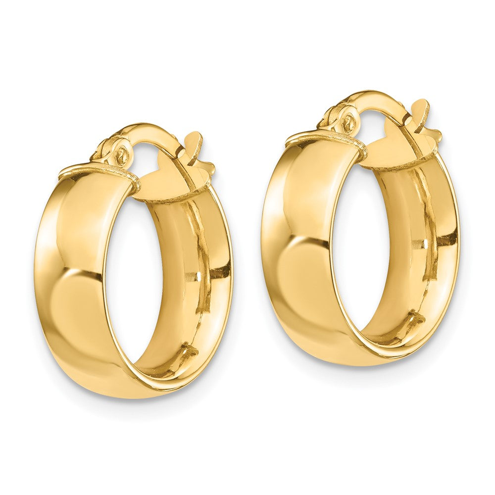 14k 5x16mm High Polished Tube Hoop Earrings