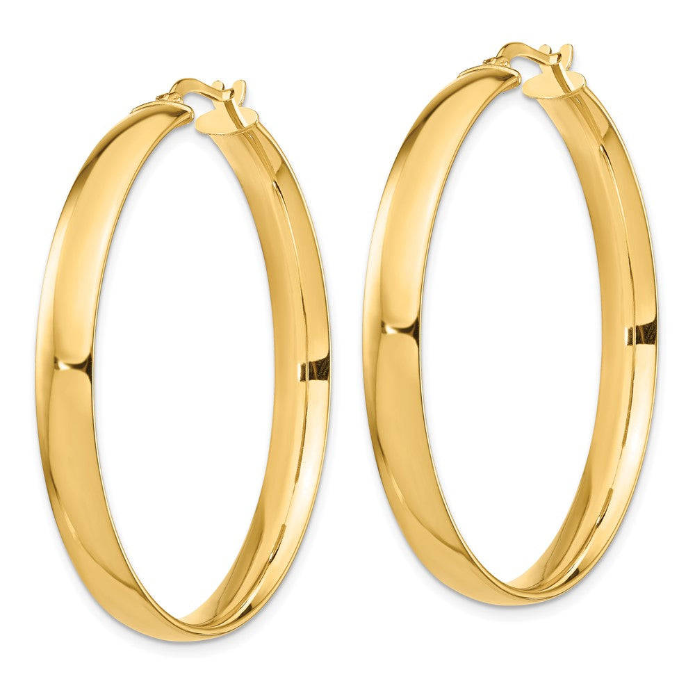 14k 5x44mm High Polished Tube Hoop Earrings