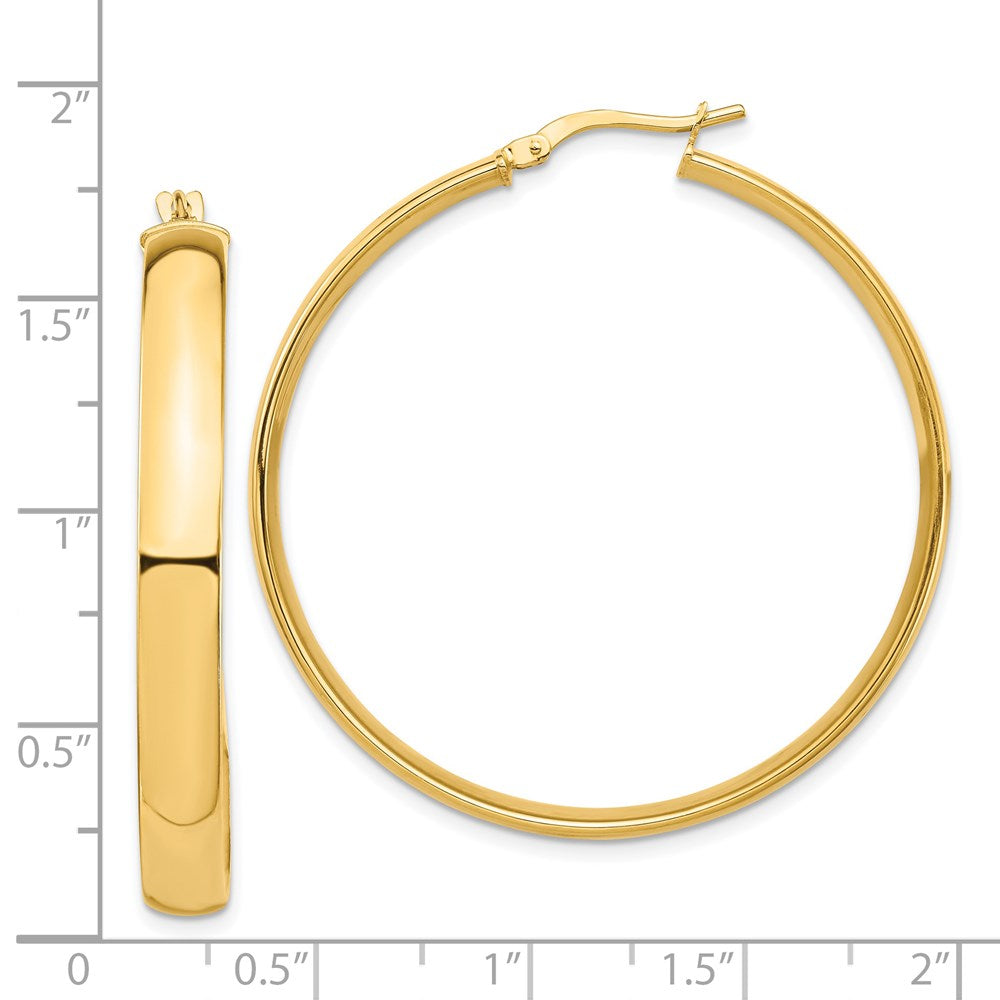 14k 5x44mm High Polished Tube Hoop Earrings