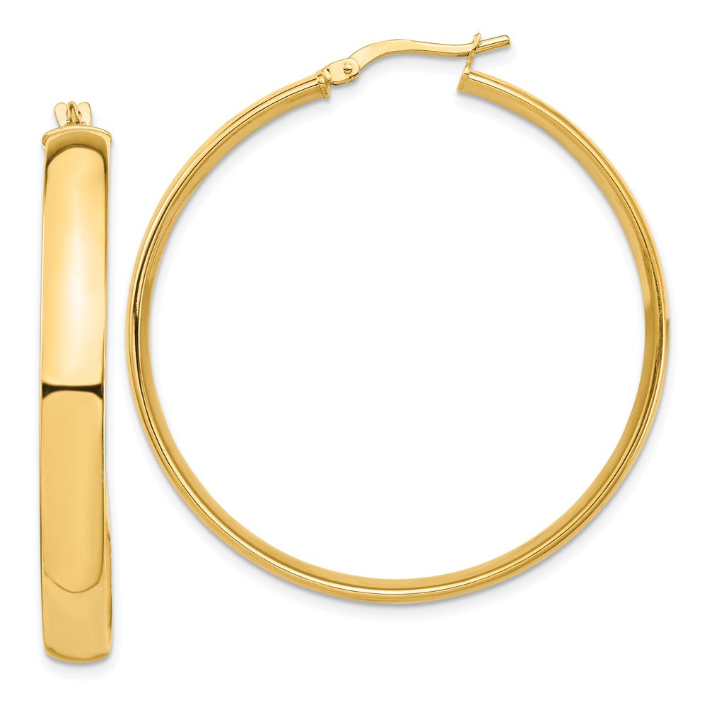 14k 5x44mm High Polished Tube Hoop Earrings