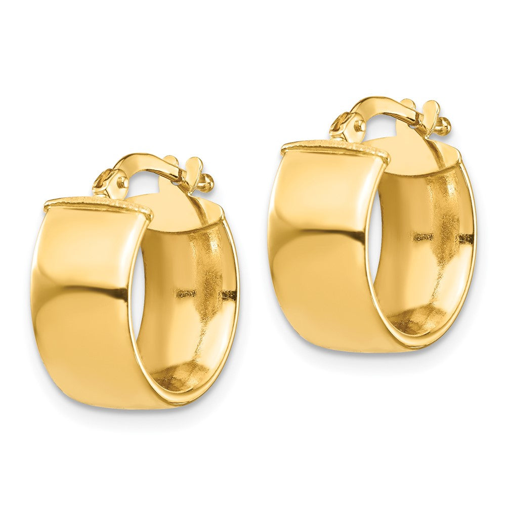14k 7x14mm High Polished Tube Hoop Earrings