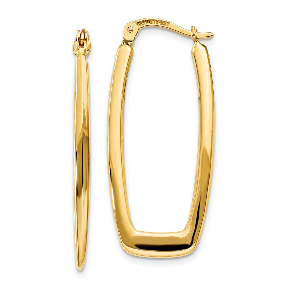 Polished;14k Yellow gold;Hollow;Hinged post