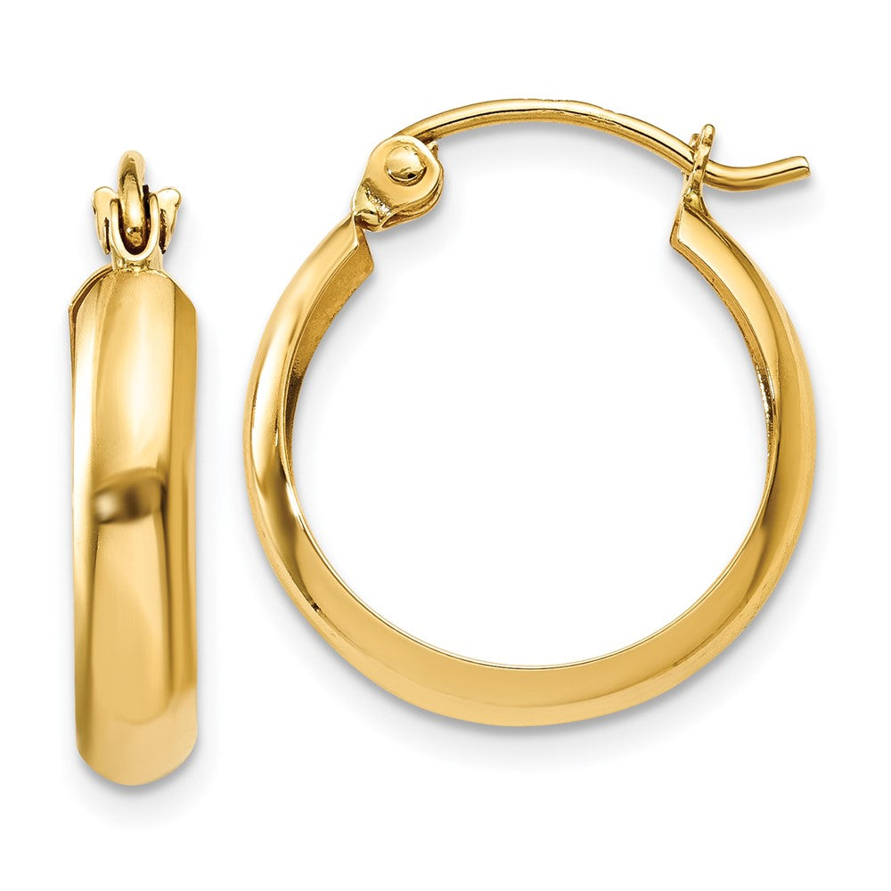Polished;14k Yellow gold;Hinged post