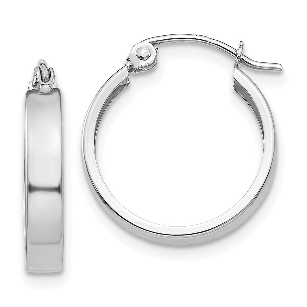 14k White Gold 3x14mm Polished Hoop Earrings