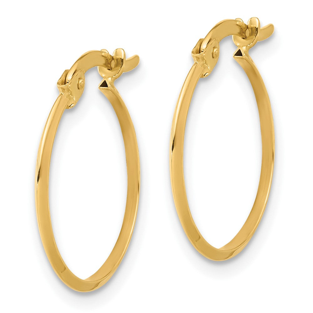 14K 1.1x18mm Polished Knife-Edge Tube Hoop Earrings