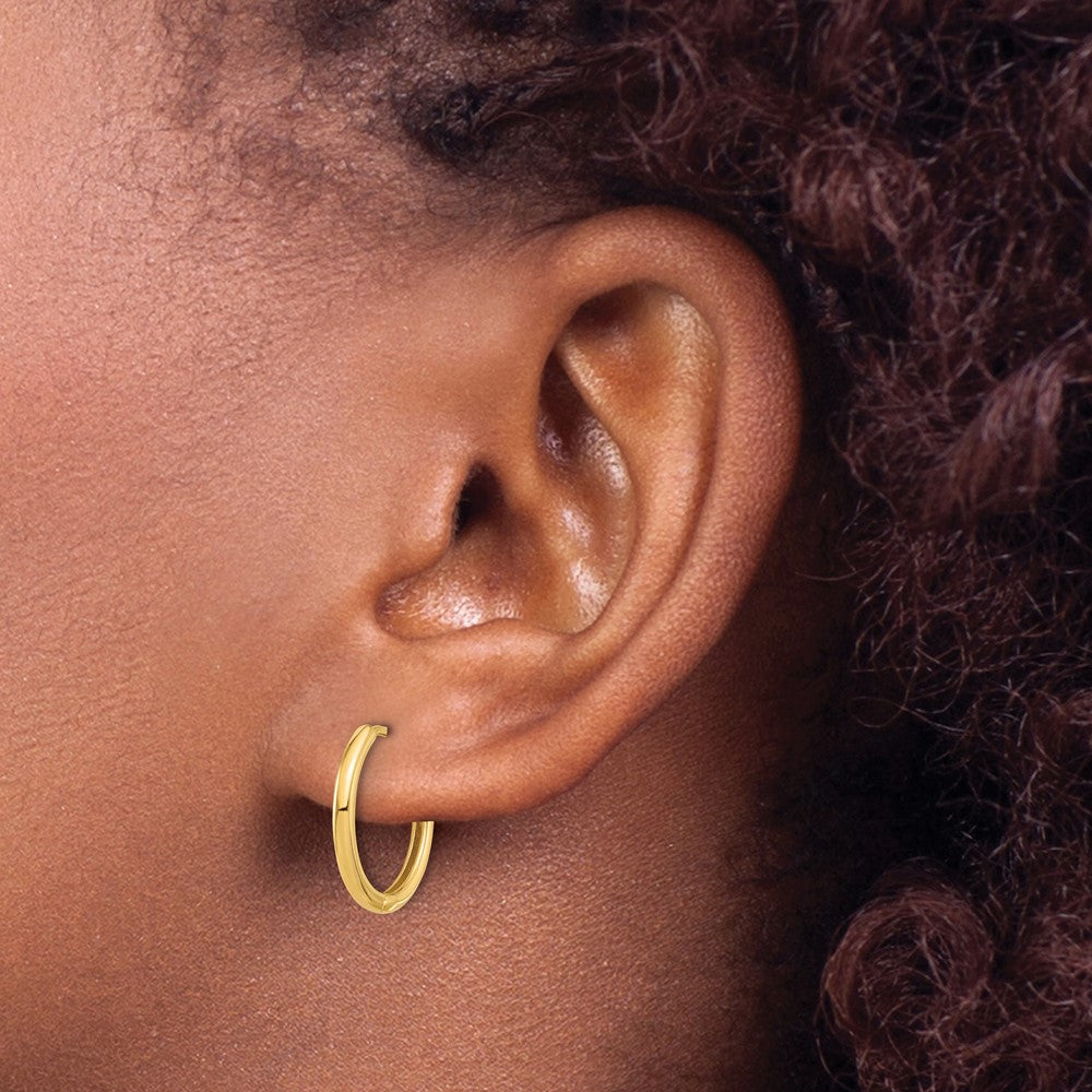 14K Polished Hinged Hoop Earrings