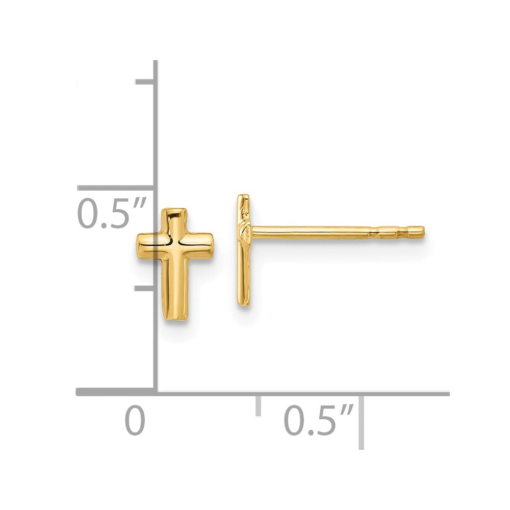 14K Polished Cross Post Earrings