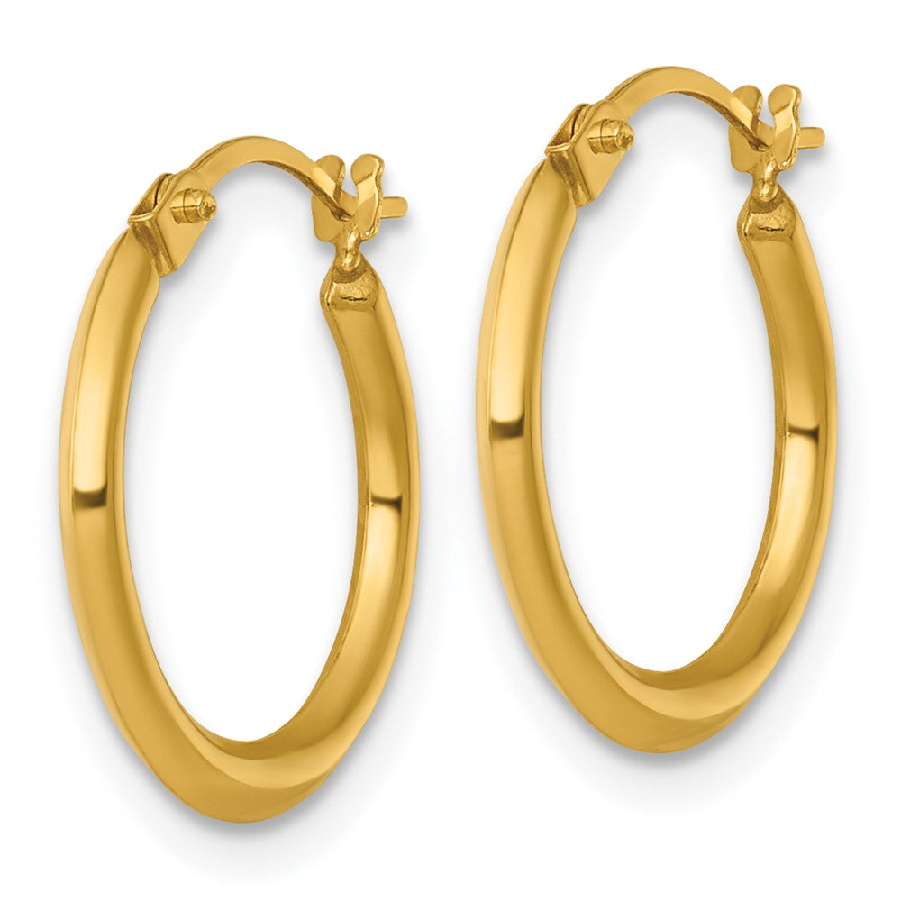 14k 1.5 x 16.00mm Polished Round Tube Hoop Earrings