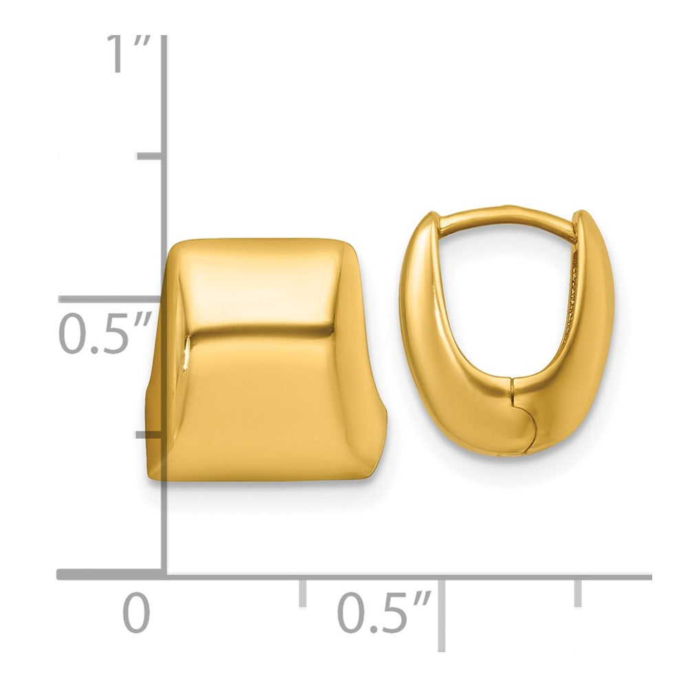 14k Polished Square Hinged Hoop Earrings