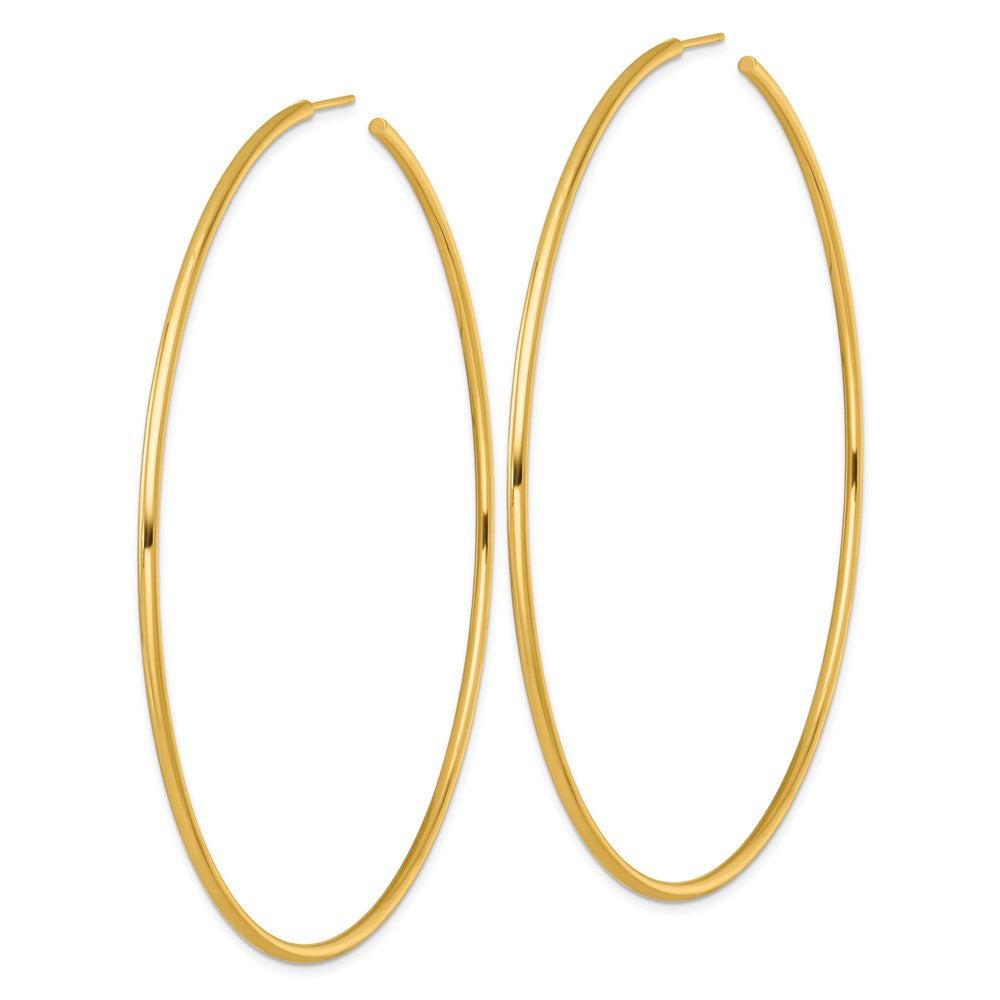14k Polished 2.0 x 90mm Tube C-Hoop Post Earrings